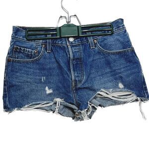 Levi Strauss‎ women’s size 28 denim distressed, mini shorts ￼